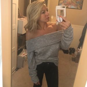 Grey off the shoulder sweater